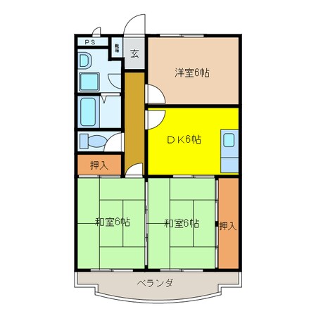 グリーンハイツの物件間取画像